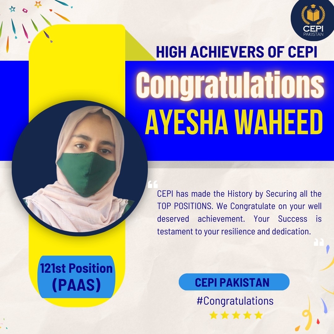 Congratulations Ayesha Waheed