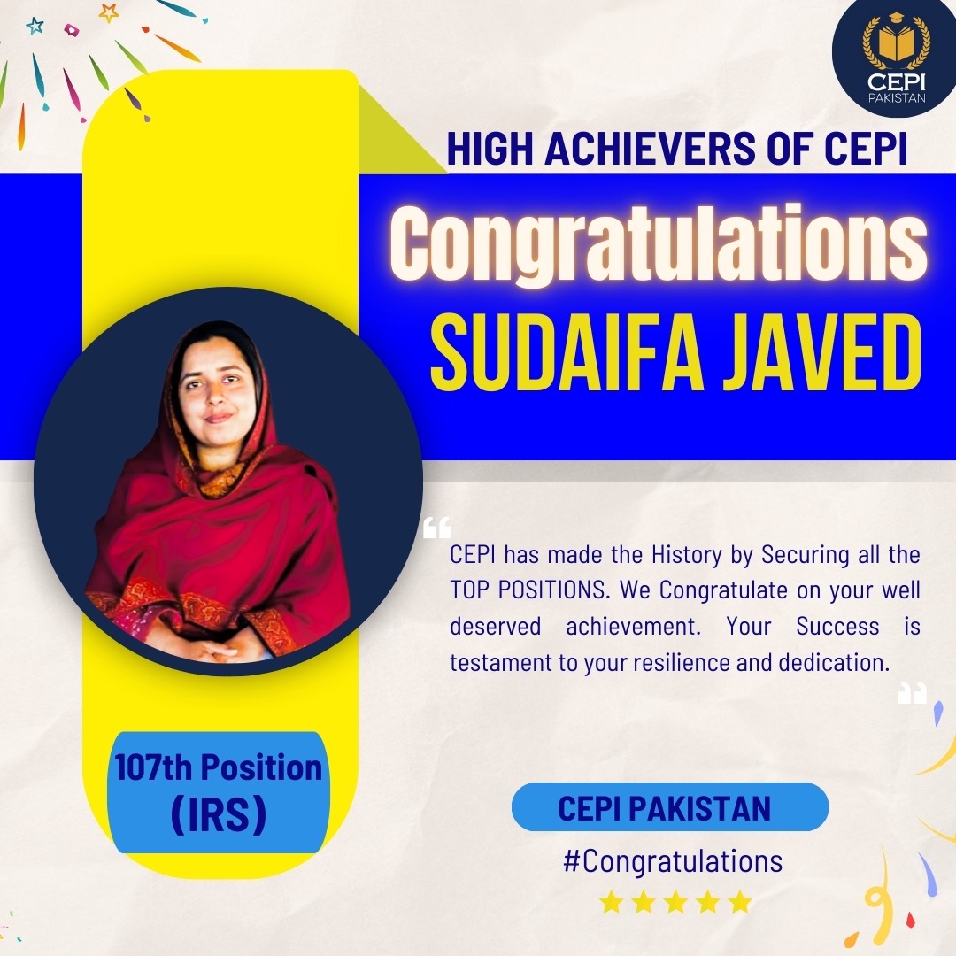 Congratulations Sudaifa Javed