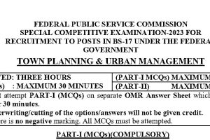 Special CSS Past Paper Town Planning & Urban Management 2023